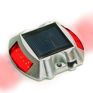 Red Solar Power LED Road Stud Driveway Pathway Stair Deck Dock Lights