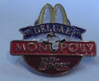 Deluxe Monopoly Mc Donalds Dr Pepper 1995 Tonka Corp Pin Promo
