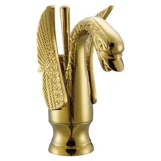 PVD Ti gold polished Brass Basin Sink Vessel Swan Mixer tap Faucet