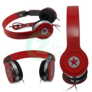Quality Stereo Headphones Earphone Red Headset For DJ PSP  MP4 PC