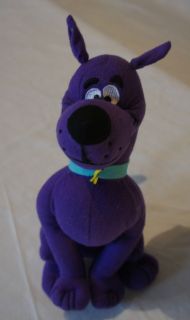 Toy Factory Medium Stuffed Plush Purple Blue Collar Scooby Doo Dog