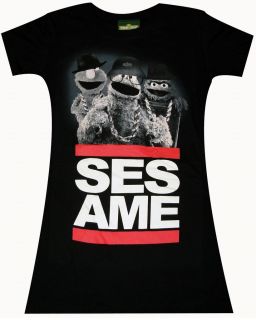 Sesame Street Eco Group Juniors T shirt Brand New Licensed Apparel