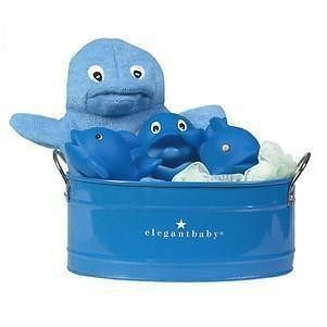 NEW~Elegant Baby Bath Bucket Toy Set ~ Blue Dolphin