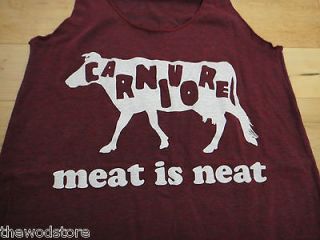 crossfit american apparel tank top CARNIVORE MEAT IS NEAT tee shirt