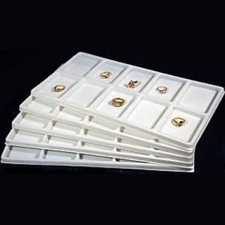 10 Compartment White Tray Insert Drawer Organizer Storage Jewelry Case