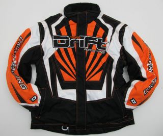 Drift Racing Mens Authority D Tex Snowmobile Jacket   Orange / Black