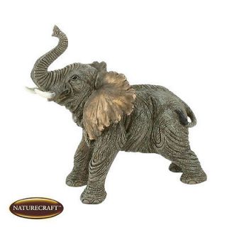 17cm Elephant With Trunk Up Ornament. Naturecraft Figurine / Statue