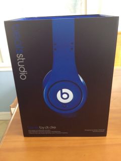 Monster Beats by Dr Dre Studio Blue Over the Head Headphones Newest