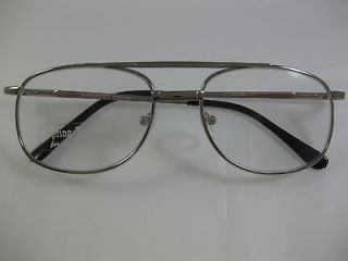 SILVER AVIATOR STYLE Frame Reading Glasses with Spring Temples +1.50
