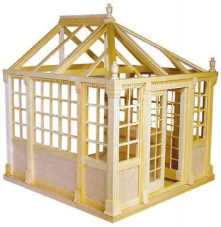 Dollhouse Miniature Conservatory Kit roombox greenhouse/sunroom/garden