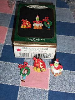 Hallmark Ornament Merry Grinch mas Dr. Seuss Set of 3 Grinch 1 3/8