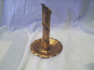 VINTAGE Bright Hammered Copper ANTIQUE Style Candle Holder by