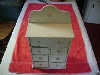 Antique Circa 1900 Eight Drawer Wooden Spice Cabinet