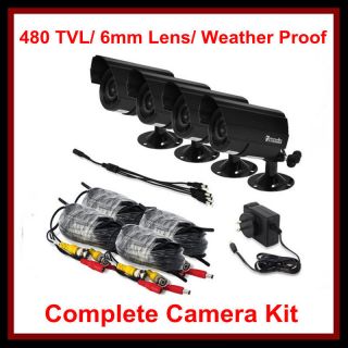 Kit Outdoor Day Night IR Surveillance 4CH Camera Kit NO DVR ZMODO