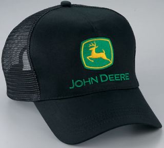 John Deere Deer Black Mesh Back Trucker Hat Cap ball cap baseball hat