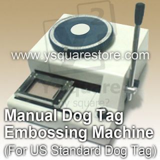 Manual ID GI Steel US Military Dog Tag PVC card Machine Embosser ~2in1