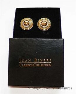 RIVERS Classic Collection Gold & Silver Tone Clip Earrings New in Box