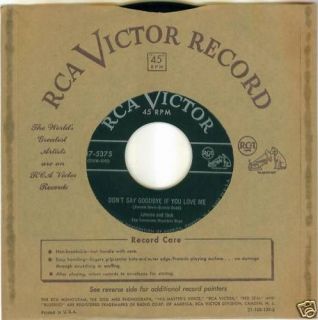 JOHNNIE AND JACK PRIVATE PROPERTY RCA VICTOR 45