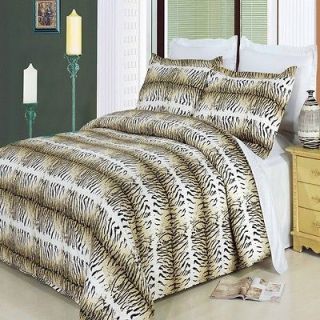 100% Egyptian Cotton Safari Tiger Animal Print Duvet Cover Bedding Set