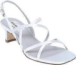 NEW DYEABLES SHOES ERIN WHITE SATIN BRIDAL PROM WEDDING HEELS STRAPPY
