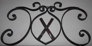 Wrought Iron Art Over Door Wall Hanging Decor House Plaque X Letter