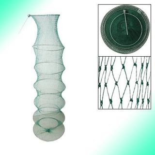Metal Frame Knot 6 Layers Fish Eels Smelt Trap Net Grn