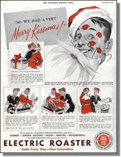 1939 Christmas kisses all over   Electric turkey roaster print ad