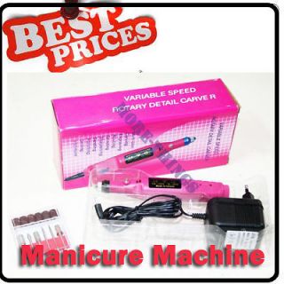 Electric Nail Art Drill File Professional Manicure Machine Tool+Bits