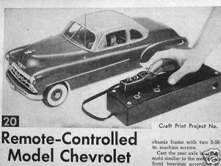 Remote Control led 1952 CHEVROLET Model car plans