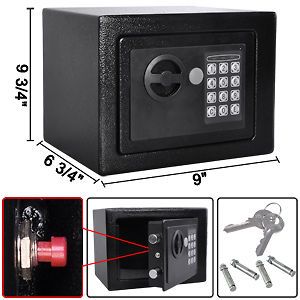 9x7x7 Keyless Safe Digital Electronic Gun Cash Box Home Security