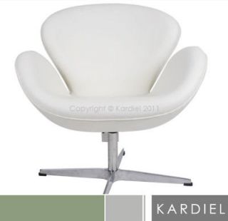 SWAN CHAIR WHITE PREMIUM LEATHER egg womb ball barcelona contemporary