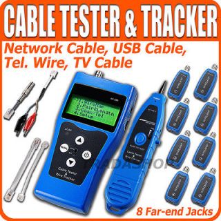 LAN Phone Tester wire Tracker USB coaxial Cable 8 Far end Jacks