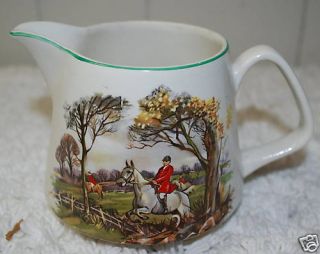LORD NELSON POTTERY PITCHER JUG FOX HUNT HOUNDS ENGLAND