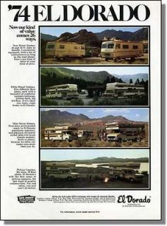 1974 El Dorado travel trailers pickup campers and motorhomes photo ad