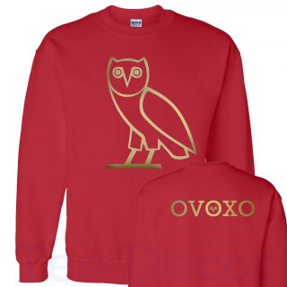 Drake owl Sweater Crewneck Sweatshirt Front and Back Gold Logo S 5XL