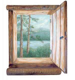 Log Cabin Window Mini Mural 13441