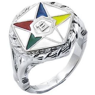Silver Overlay Ladies Order of Eastern Star Ring Sizes 5 11