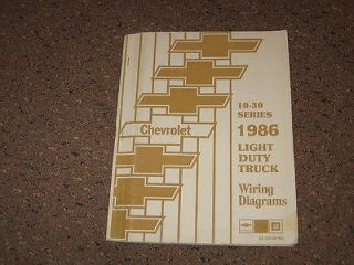 1986 86 CHEVY GMC TRUCK OEM WIRING DIAGRAM MANUAL 73 87