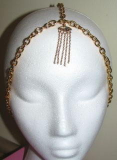 NEW Gold Boho Headband Headpiece Tassel Chain Hair Jewellery 3 Strand