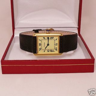 Cartier Authentic Mens or Ladies Tank Watch with Red Presentation Box