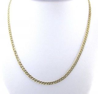 14K YELLOW GOLD FANCY CURBED CUBAN LINK CHAIN 18