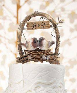 Personalized LOVE NEST Love Birds in Archway Whimsical Wedding Cake