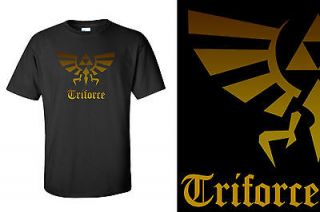 Zelda the Legend of Zelda Triforce logo in Gold Mens T Shirt , Tee