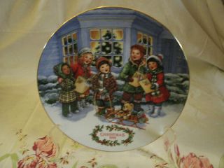 Harmony, 1991 Porcelain Christmas Plate with 22 Karat Gold Trim