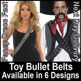 Adult Toy Bullet Belts Fancy Dress Cowboy Mexican Bandit Mercenary