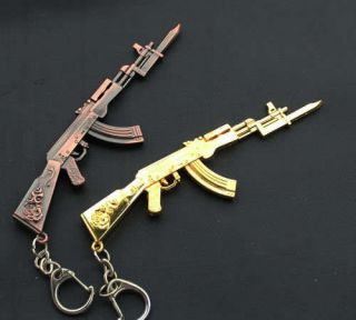 Weapon AK47 Gun Fix bayonet Assault Rifle Key Chains keyfob keyring