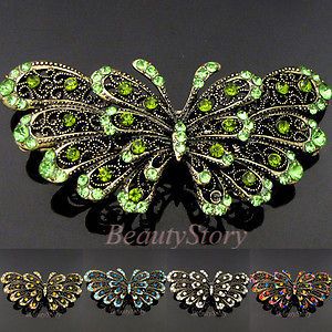 ADDL Item FREESHIPPING antiqued rhinestone crystal Butterfly hair