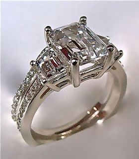 Cut Engagement Ring & Matching Wedding Band 14K Gold 