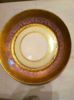 Hutschenreuther Gelb LHS Bavaria Gold Encrusted w/Pink and gold inlay.