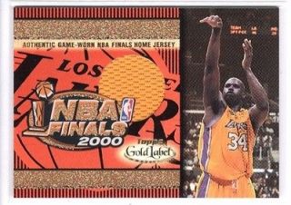 SHAQUILLE SHAQ ONEAL TOPPS 2000 01 GOLD LABEL NBA FINALS #1 JERSEY